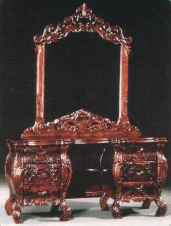 Rococo Dressing Table with Mirror + Stool